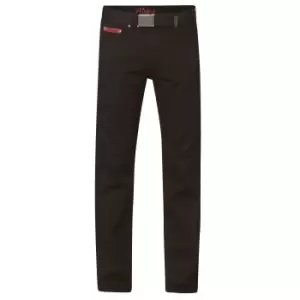 Image of Duke London Mens Mario Bedford Cord Trousers With Belt (32L) (Black)
