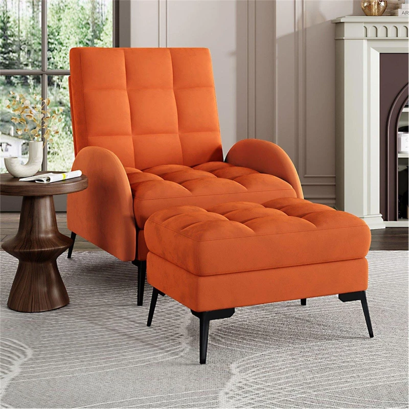 Image of Kabinet UK Leisure Recliner Set with Ottoman Orange unisex One size