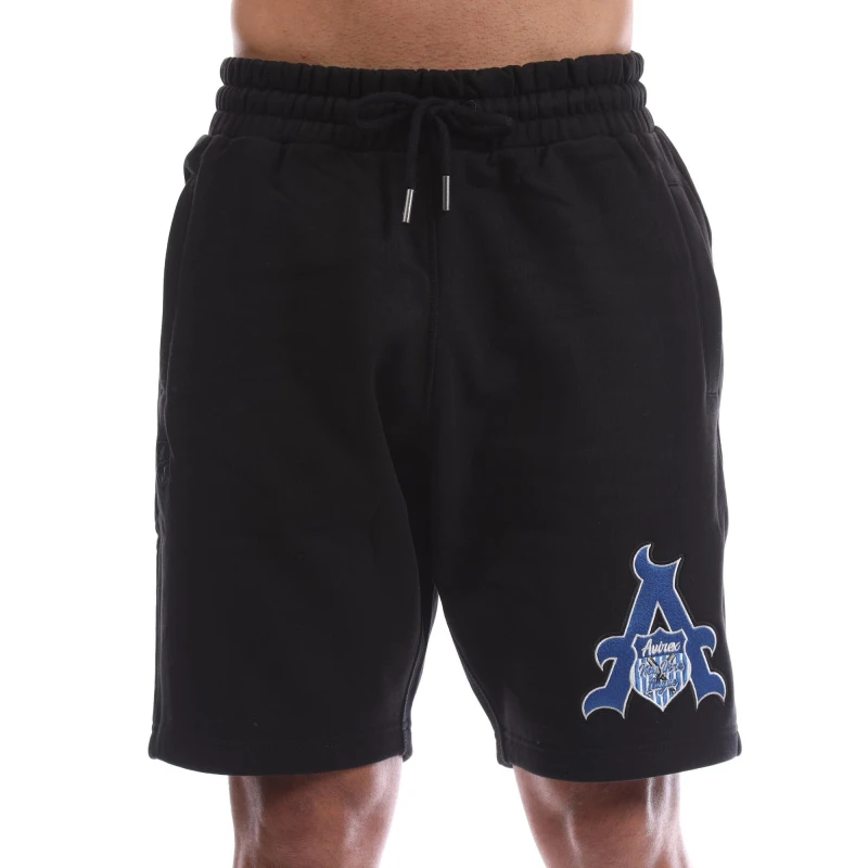 Image of Avirex Mens Juniper Fleece Jogger Shorts Black male X Small