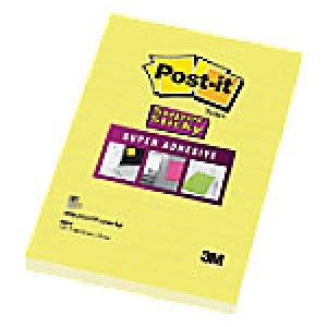 Image of Post-it Super Sticky Notes 101 x 152mm Yellow 6 Pieces of 75 Sheets