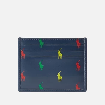 Image of Polo Ralph Lauren Mens All Over Print Card Case - Navy/Multi