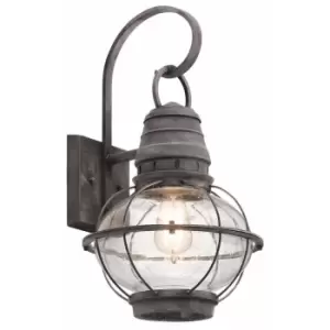 Image of Bridge Point 1 Light Large Outdoor Wall Lantern Zinc IP44, E27