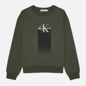 Image of Calvin Klein Gradient Logo Cotton-Blend Sweatshirt - 16 Years