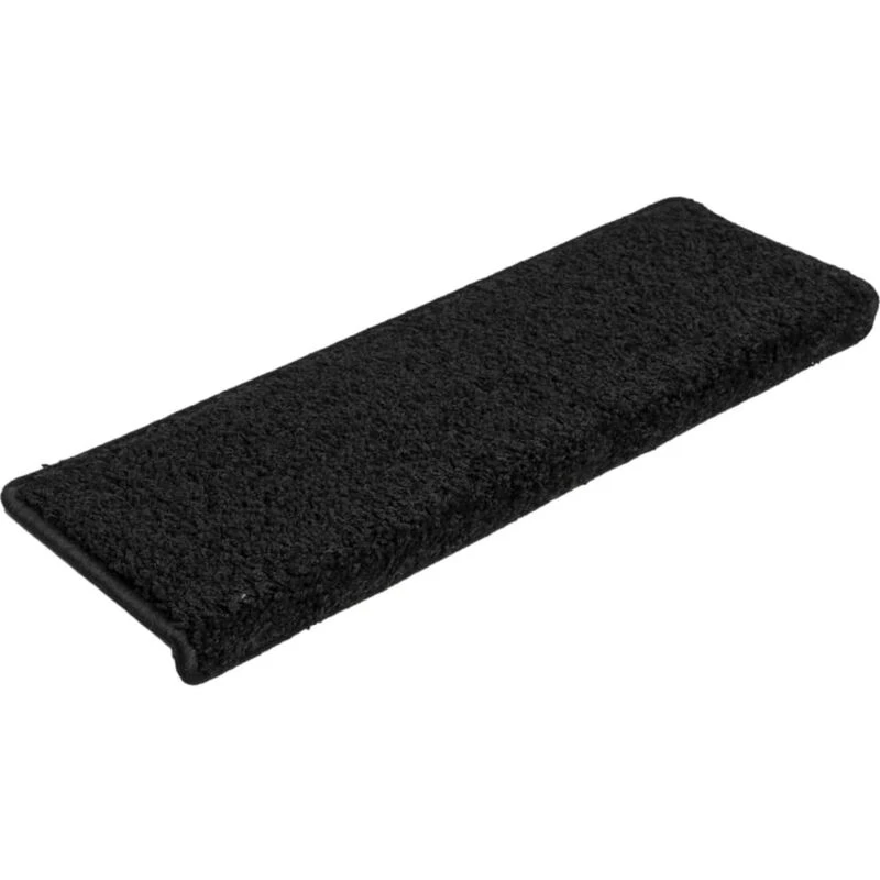 Image of VIDAXL Stair Mats 15 pcs 65x21x4cm Black Rectangular Edge Vidaxl 8719883863610