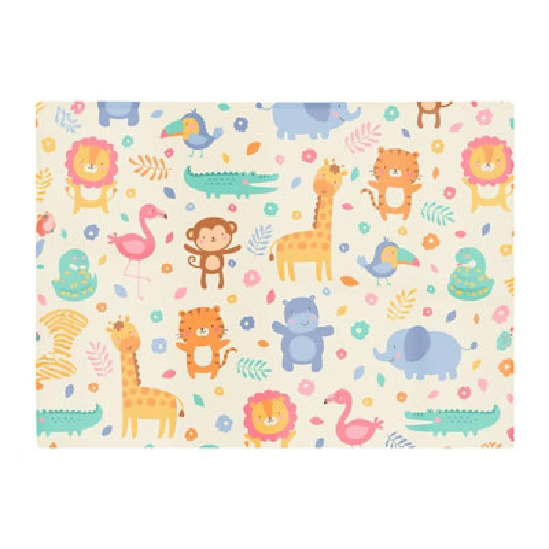 Image of Warren Reed Designer Cute Pastel Jungle Animals Glass Chopping Board