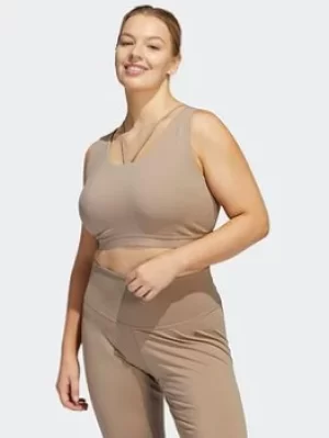 Image of adidas Coreflow Luxe Medium-support Bra (plus Size), Brown, Size 2X, Women