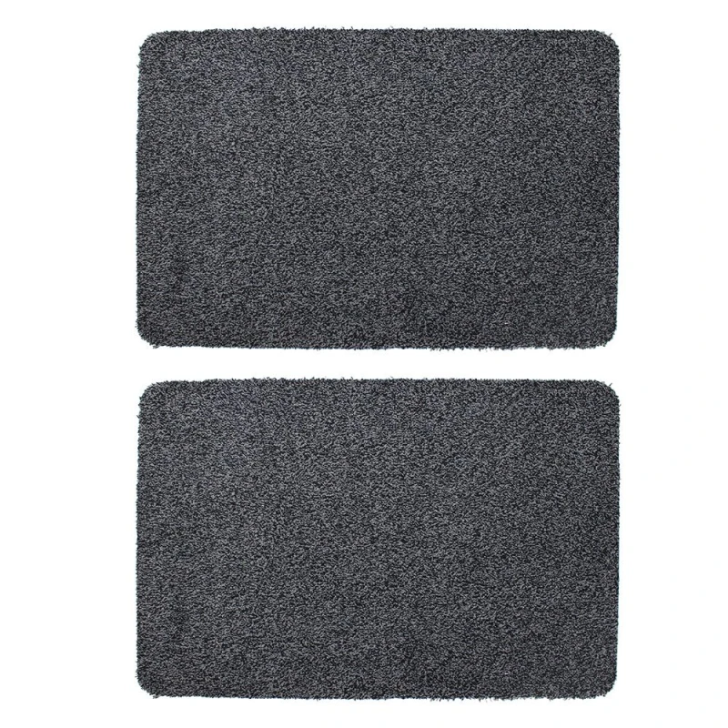 Image of JVL Tanami Doormat Set of 2 - Charcoal Charcoal