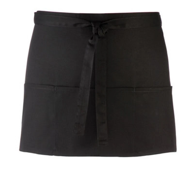 Image of Premier Premier Colours 3 Pocket Short Apron in Black One Size Unisex 5063470681051