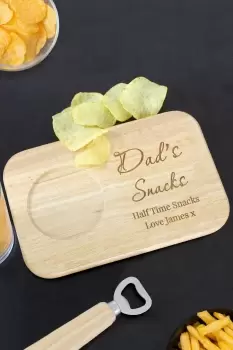 Image of Personalised Any Message Wooden Coaster Tray - Natural