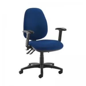 Image of Jota high back operator chair with folding arms - Curacao Blue