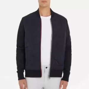Image of Tommy Hilfiger Quilted Cotton-Blend Bomber Jacket - L