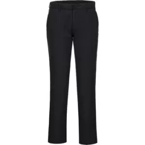 Image of Portwest Mens Stretch Slim Chino Trousers Black 44" 31"