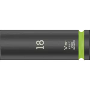 Image of Wera 8790C Impaktor 1/2" Drive Deep Hexagon Impact Socket 1/2" 18mm