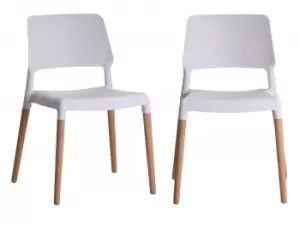 Image of LPD Riva Set of 2 White Dining Chairs