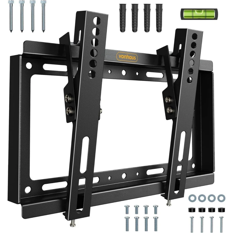Image of VonHaus Suitable for 23-43" Screens, Ultra-Slim Tilting TV Wall Bracket Black unisex