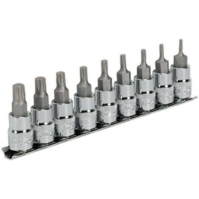 Image of Loops 9 PACK TRX-P Vehicle Bit Set - 3/8" Square Drive Socket x 50mm Long - S2 STEEL Metallics