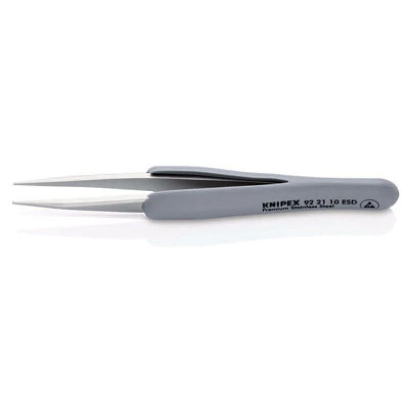 Image of Knipex Draper RUBBER TWEEZERS ESD S/STEEL 13193 13193 ESD Precision Tweezers with rubber handles ESD 13193