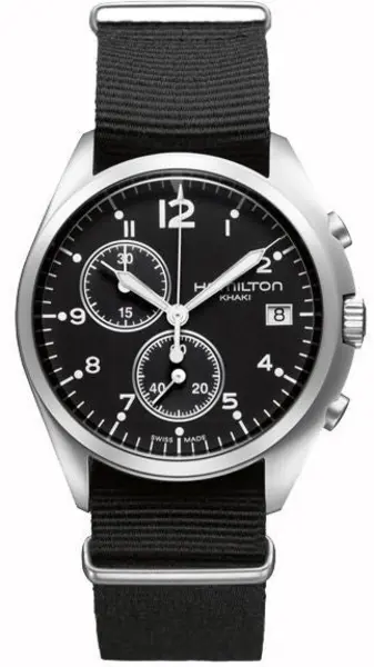 Image of Hamilton Watch Khaki Aviation Pilot Pioneer Chrono Quartz - Black HM-518