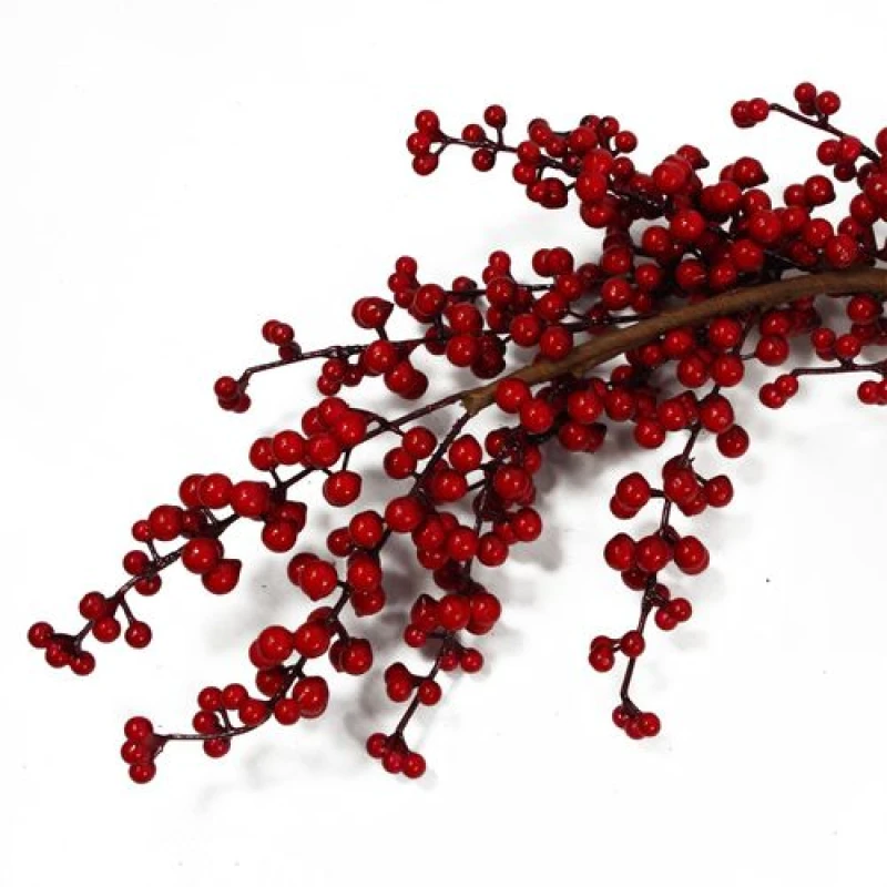 Image of Leaf 150cm Luxury Christmas Red Berry Floristry Garland Green