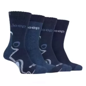 Image of Jeep 4 Pack Performance Boot Socks Mens - Blue