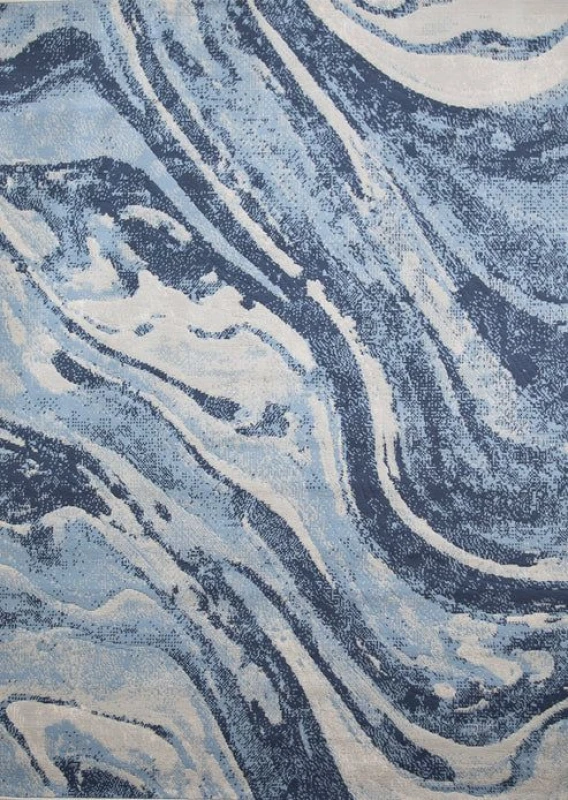 Image of Rugstyle Balletto Heatset Paint Rug in Blue Size: 200cm x 290cm Blue Unisex 200cm x 290 cm