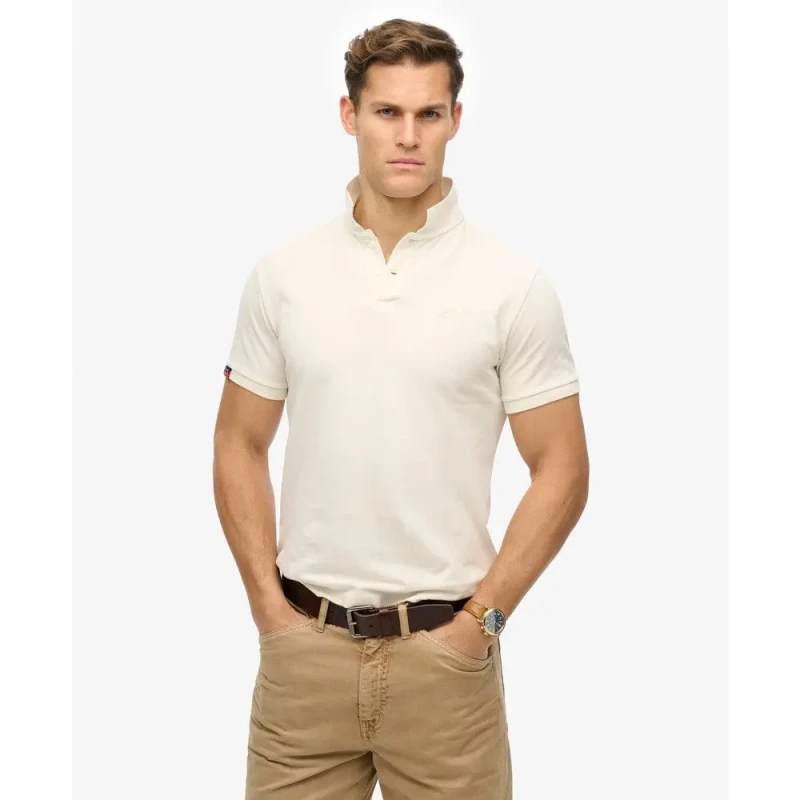 Image of Superdry Vintage Destroyed Polo Shirt chalk Men XXL