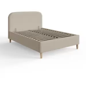 Image of Florence Boucle Ottoman Storage Bed 150cm Natural Stone - GFW