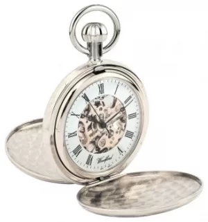 Image of Woodford Full Hunter Chrome Plated Metal Skeleton Pocket Watch