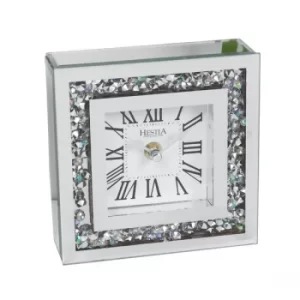 Image of HESTIA Crystal Border Mantel Clock 15cm