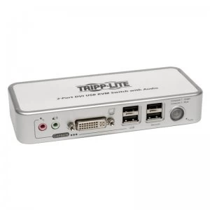Image of Tripp Lite 2-Port DVI/USB KVM Switch w/ Audio and Cables