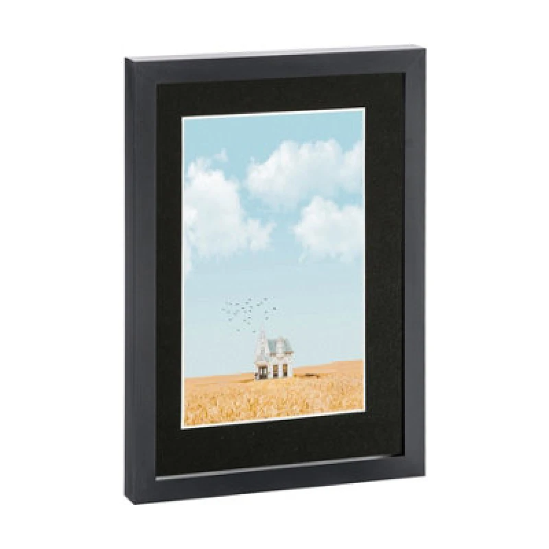 Image of Nicola Spring Photo Frame With A5 Mount - A4 (8" X 12") - Black/black