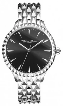 Image of Thomas Sabo Womens Rebel At Hear Embossed Silver Stainless Watch