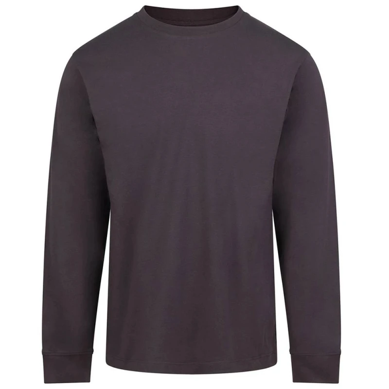 Image of AWDis Mens Long-Sleeved T-Shirt in Charcoal Size: Small Charcoal Male S