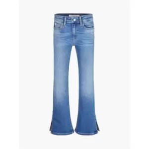 Image of Calvin Klein Jeans Flare Mr Split Visual Mid Blue - Blue