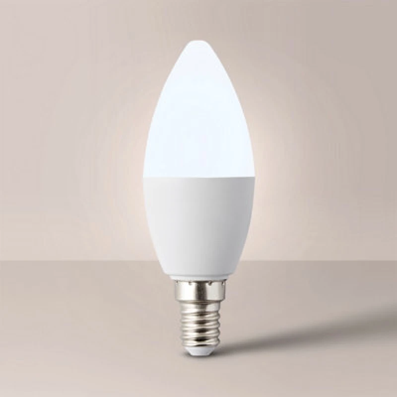 Image of ValueLights 10 Pack E14 White Thermal Plastic Candle LED 5W Warm White 3000K 400lm Light Bulb White