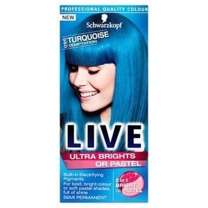 Image of Schwarzkopf LIVE Ultra Brights 096 Turquoise Temptation Blue