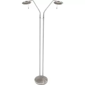 Image of Sienna Zenith LED Multi Arm Floor Lamp Steel Brushed, Plastic Matt