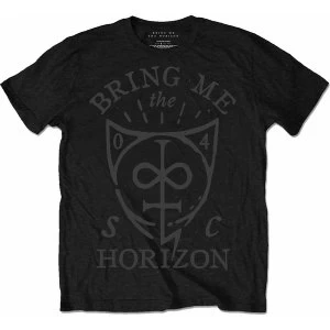 Image of Bring Me The Horizon - Hand Drawn Shield Unisex Medium T-Shirt - Black