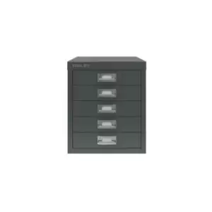 Image of Bisley 5 Drawer Filing Cabinet - Anthracite Grey
