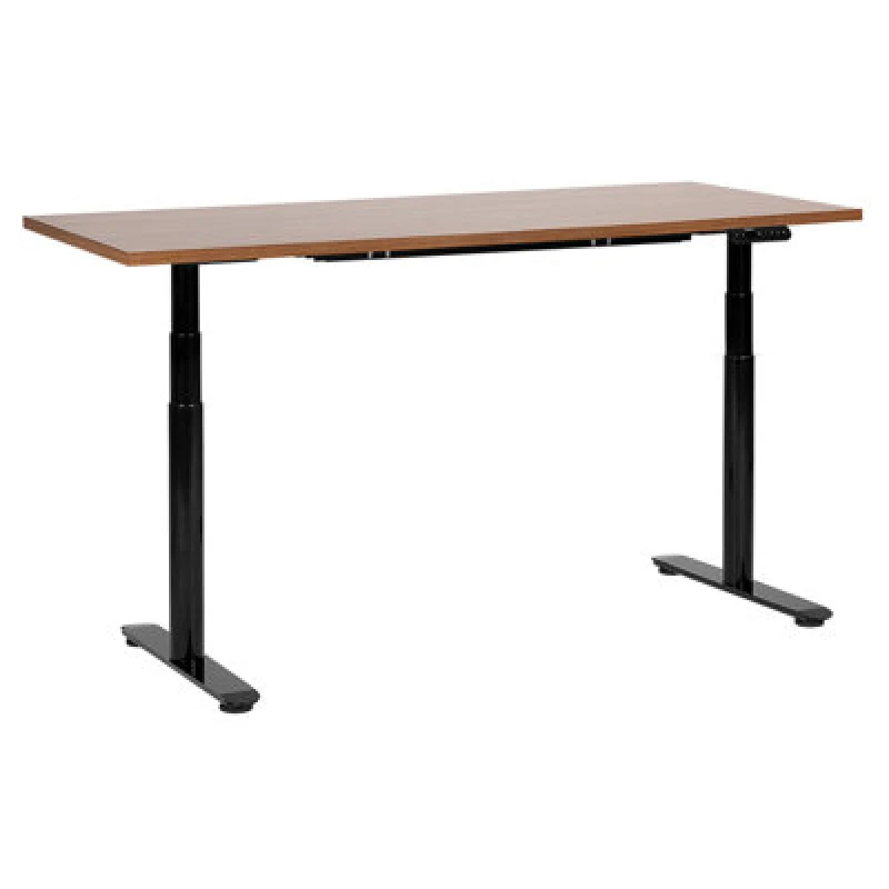 Image of Beliani Electric Adjustable Standing Desk Destinas Brown/ Black 160 Cm 72 Cm