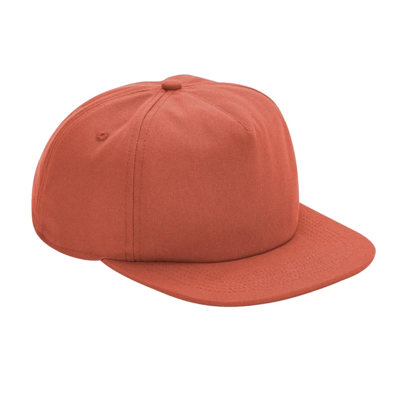Image of Beechfield Beechfield Men 5 Panel Cotton Cap in Terracotta Terracotta One Size Male 5063300366479