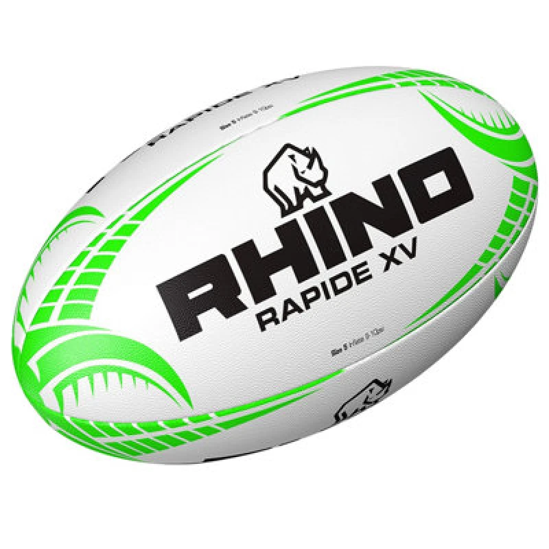 Image of Rhino Rapide Xv Rugby Ball White/green (5)