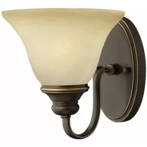 Image of Loops - Wall Light Sconce Faux Alabaster Glass Uplighter Antique Bronze LED E27 60W