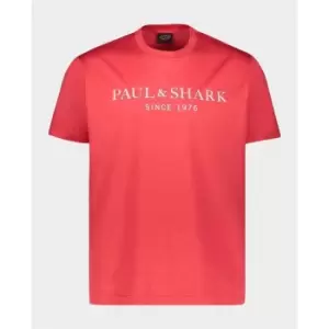 Image of Paul And Shark Knitted Logo T Shirt - Red