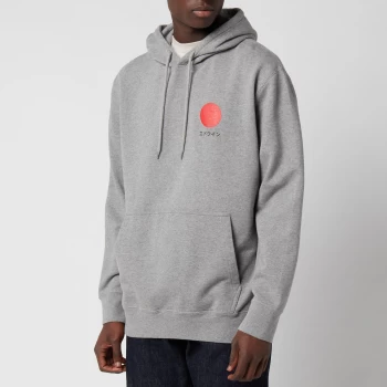 Image of Edwin Mens Japanese Sun Hoodie - Mid Grey Marl - S