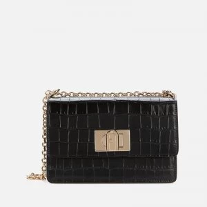Image of Furla Womens Mini Croco Cross Body 20 Bag - Black