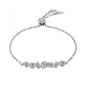 Image of Ladies Adore Silver Plated Mixed Crystal Bar Slide Bracelet