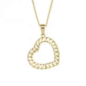 Image of Diamond Cut Open Heart Yellow Gold Pendant GP2295