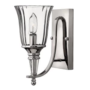 Image of 1 Light Wall Light Sterling with Crystal Shade, E14