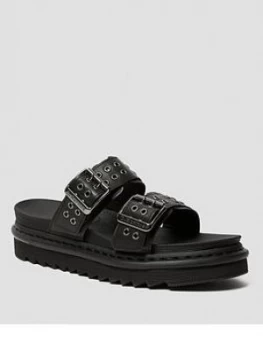Image of Dr Martens Myles Slide Flat Sandal, Black, Size 5, Women